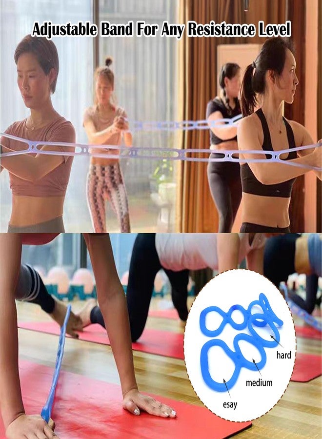 VKSG 7 Ring Adjustable Loop Resistance Bands for Working Out Walk at Home，Workout Bands Exercise Stretch Band for Women&Men Fitness, Yoga, Pilates-Non-Slip, Durable Rubber, Home/Gym Use(Blue) - Image 3