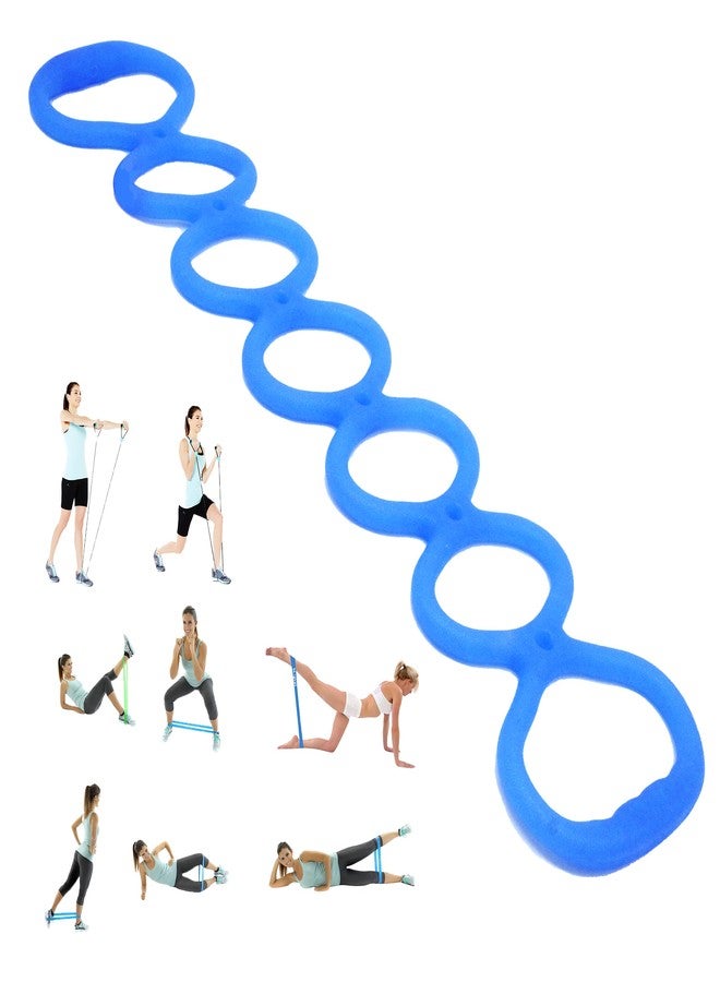 VKSG 7 Ring Adjustable Loop Resistance Bands for Working Out Walk at Home，Workout Bands Exercise Stretch Band for Women&Men Fitness, Yoga, Pilates-Non-Slip, Durable Rubber, Home/Gym Use(Blue) - Image 1