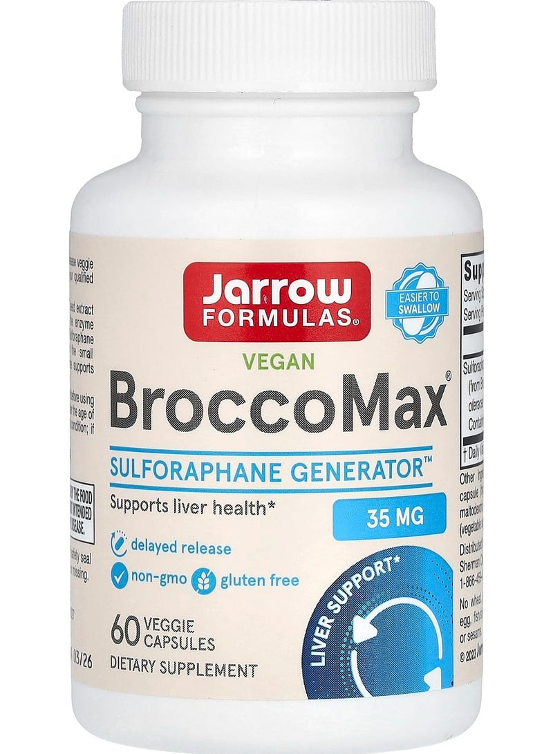 jarrow formulas Vegan BroccoMax, 35 mg , 60 Veggie Capsules (17.50 mg per Capsule)