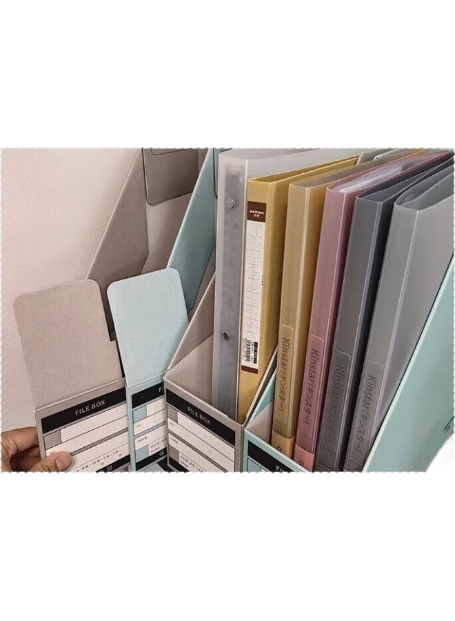 MAKINO صندوق تخزين ملفات مكتب الطلاب من ماكينو، صديق للبيئة، حامل كتب مكتبي، حاوية أرشيف مستندات، عمودي، رمادي، 3-pack - Image 2