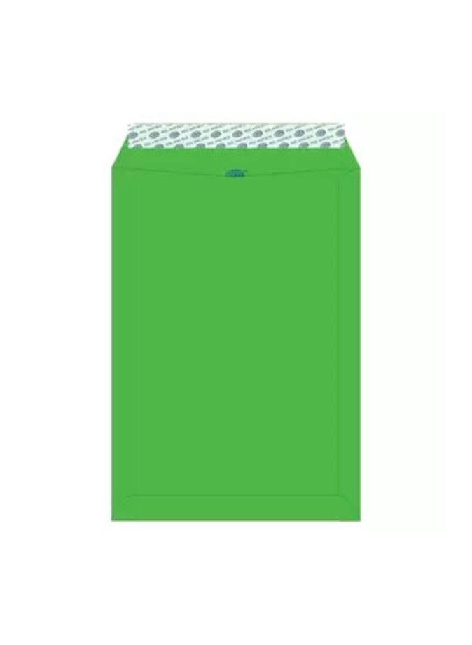 FIS Color Envelopes Peel & Seal, Neon Colors, Pack of 50 Pcs. Green Color, C4 (324 x 229 mm), 80 GSM