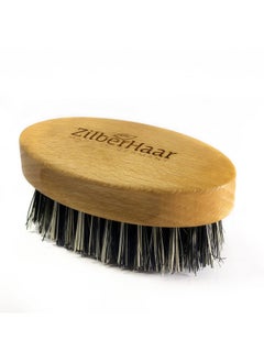 ZilberHaar ZilberHaar - Elemental Beard Brush for Men and Mustache Brush - Stiff Natural Bristles and Beech wood - 100% Animal free - Made in Germany - 3 inches long  - Image 5