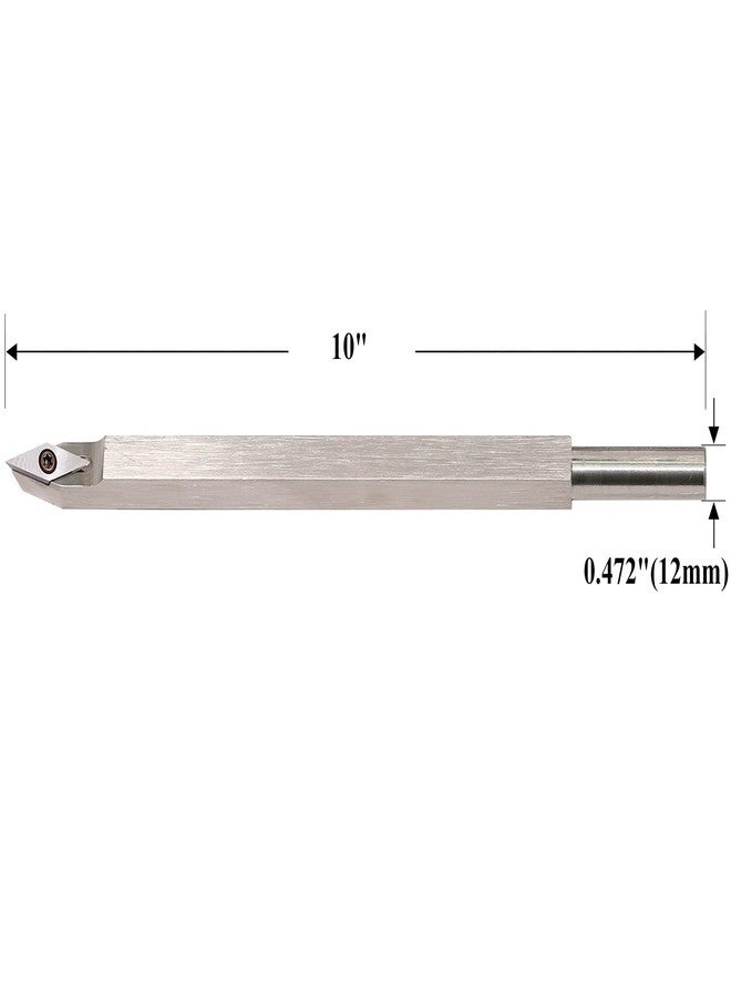 Asieg Tool 10 Inches Woodturning Tool Carbide Tipped Lathe Chisel Sharp Detailer Tool bar Blades Gouge Skew Spear 35° With Diamond Carbide Insert and Copper Hoop for Wood Hobbyist or DIY,Handle not Include - Image 2