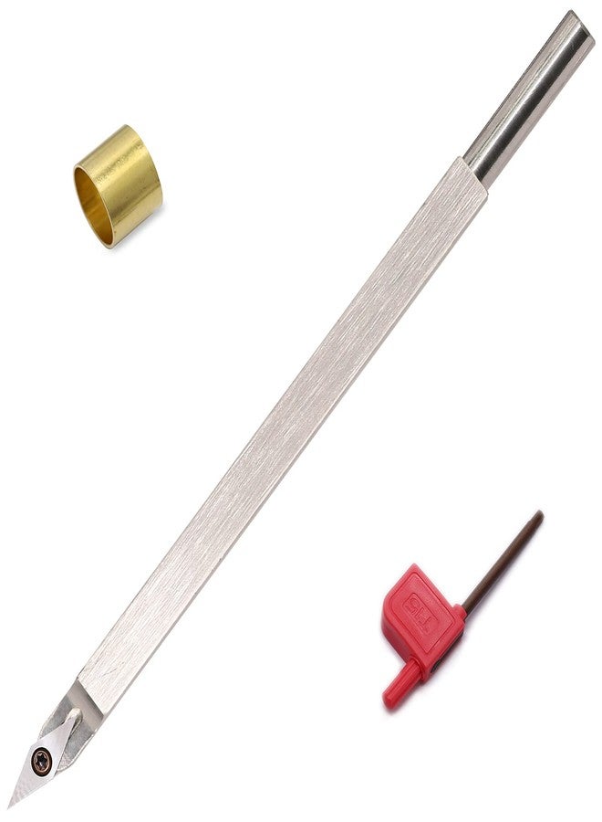 Asieg Tool 10 Inches Woodturning Tool Carbide Tipped Lathe Chisel Sharp Detailer Tool bar Blades Gouge Skew Spear 35° With Diamond Carbide Insert and Copper Hoop for Wood Hobbyist or DIY,Handle not Include - Image 1
