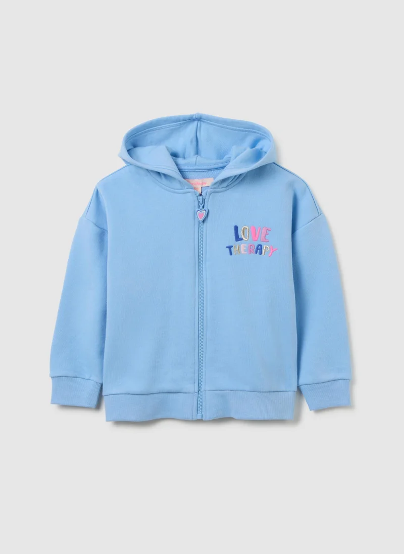 Ovs OVS Oversized Blue Cotton Blend Girls' Sweatshirt