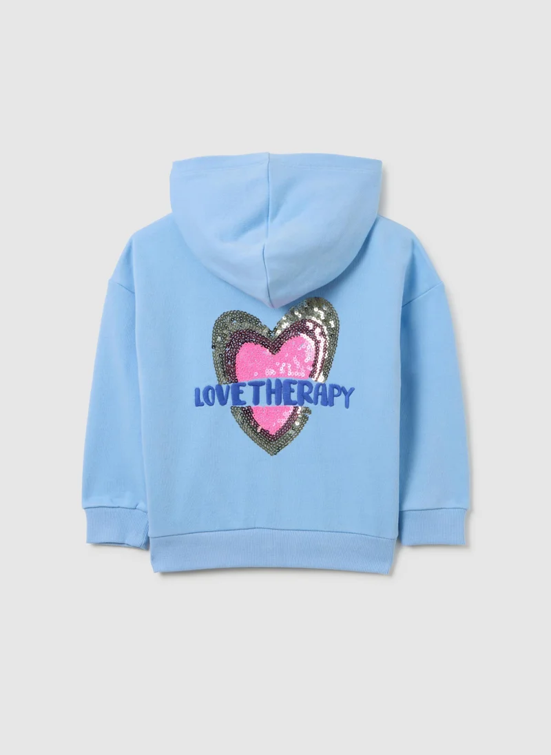 Ovs OVS Oversized Blue Cotton Blend Girls' Sweatshirt
