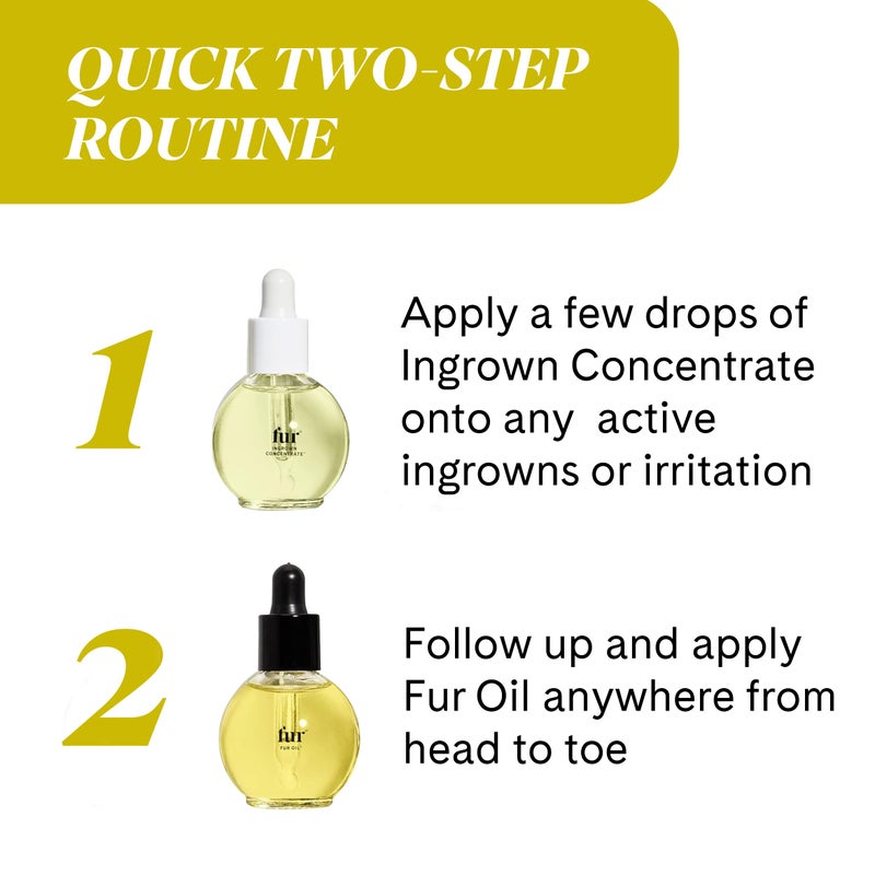 Fur Ingrown Hair Care Duo: Two-Step Preventative Treatment - Combines Oil and Concentrate - 0.5 FL oz each - Image 3