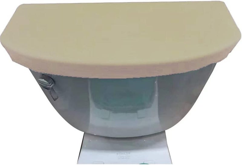 Madeals Velvet Toilet Tank Lid Cover Fabric Cover for A Lid Toilet Tank Beige - Image 1