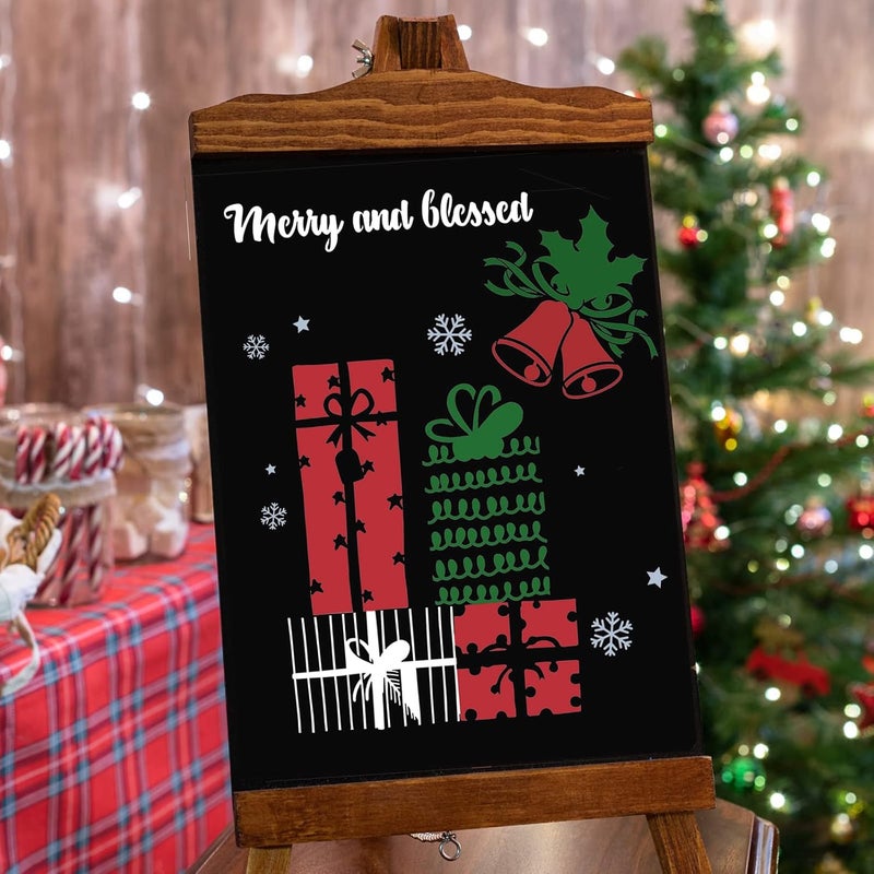 Woanger 19 Pcs Christmas Stencils Reusable Plastic Xmas Holiday Stencils Template Craft for Art Drawing Painting Spraying Window Glass Door Car Body Wood Journaling Scrapbook Farmhouse Winter Xmas DIY Decor - Image 5