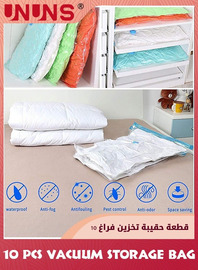UNUNS Vacuum Storage Bags 10 Jumbo Pack,4 Different Sizes Vacuum Seal Bag With Free Hand Pump,Space Saver Compression Storage Bag For Clothes Comforters Blanket Pillows Bedding  - Image 2