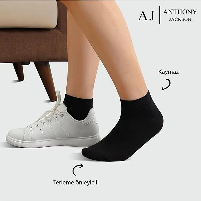 أنتوني جاكسون 10 Pairs Boxed Bamboo Premium Men-Women Ankle Booties Socks - Ankle Length Short Sports Running and Walking Socks