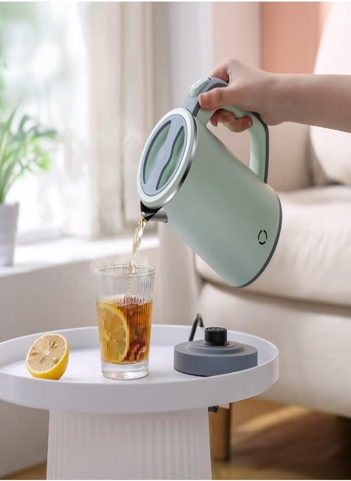 XVersion 0.8L Portable Electric Kettle 600W Fast Boil, Stainless Steel, Auto Shut-Off, Travel & Office Use – Green  - Image 5