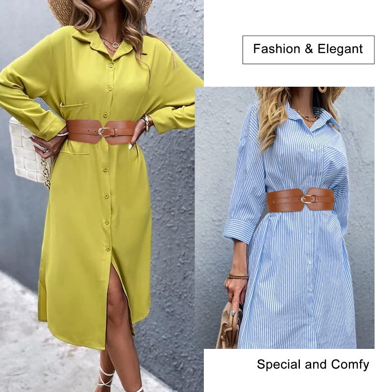 SUOSDEY Womens Wide Elastic Waist Belt for Dress Ladies Stretch Cinch Belt for Women - Image 2