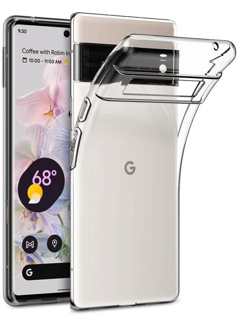 Google Pixel 6 Pro Clear Case Soft Flexible TPU Anti-Shock Slim Transparent Back Cover (6.71")