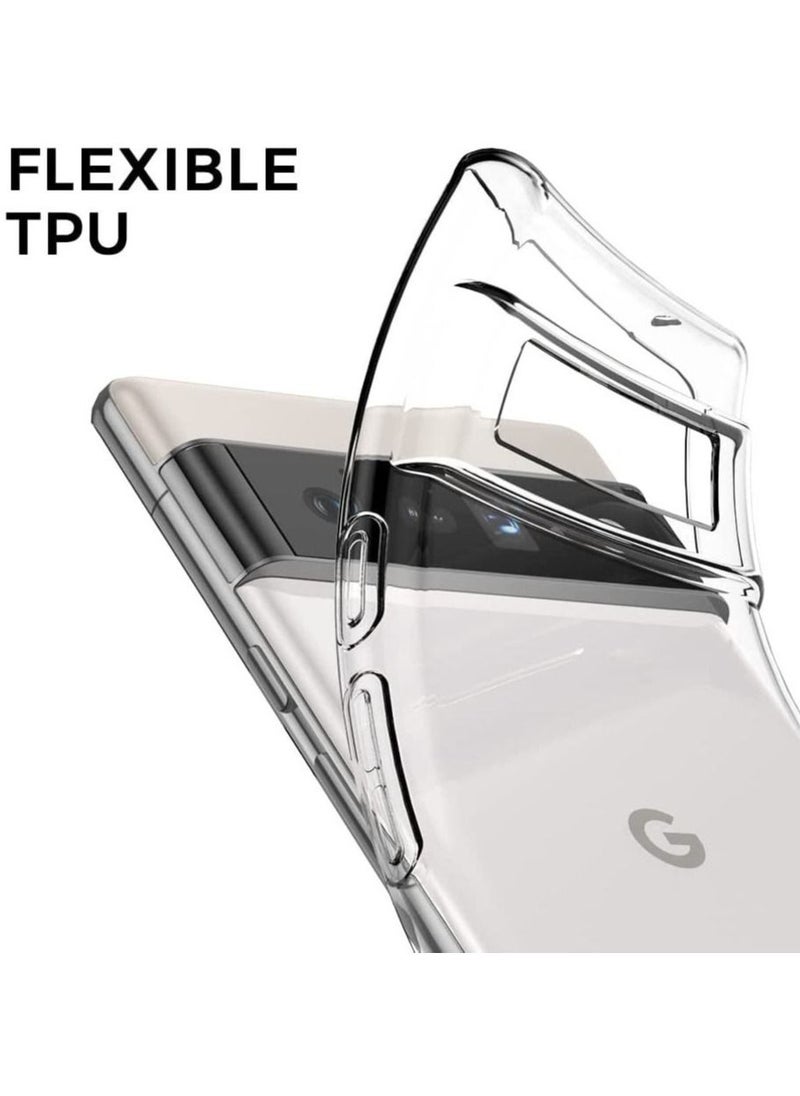 CATANES Google Pixel 6 Pro Clear Case Soft Flexible TPU Anti-Shock Slim Transparent Back Cover (6.71")  - Image 5