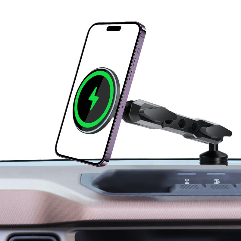 ZKJAYOE Phone Mount Holder for Ford Bronco 2021 2022 2023 2024 2025 2026 2/4 Door,Magnetic Wireless Charging,Magsafe Charger for Ford Bronco, for Ford Bronco Accessory with 5-Foot Cable (Not for Bronco Sport) - Image 1