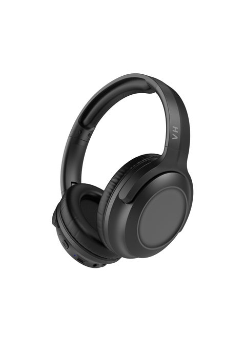 Wireless Headphones, Bluetooth 5.3 Wired/Wireless HD Sound, Built-in Microphone, 400mAh Battery for Up to 20 Hours Playtime, Comfortable Foldable Design, Dual Connection on Multiple Devices, Noise Isolation - Black