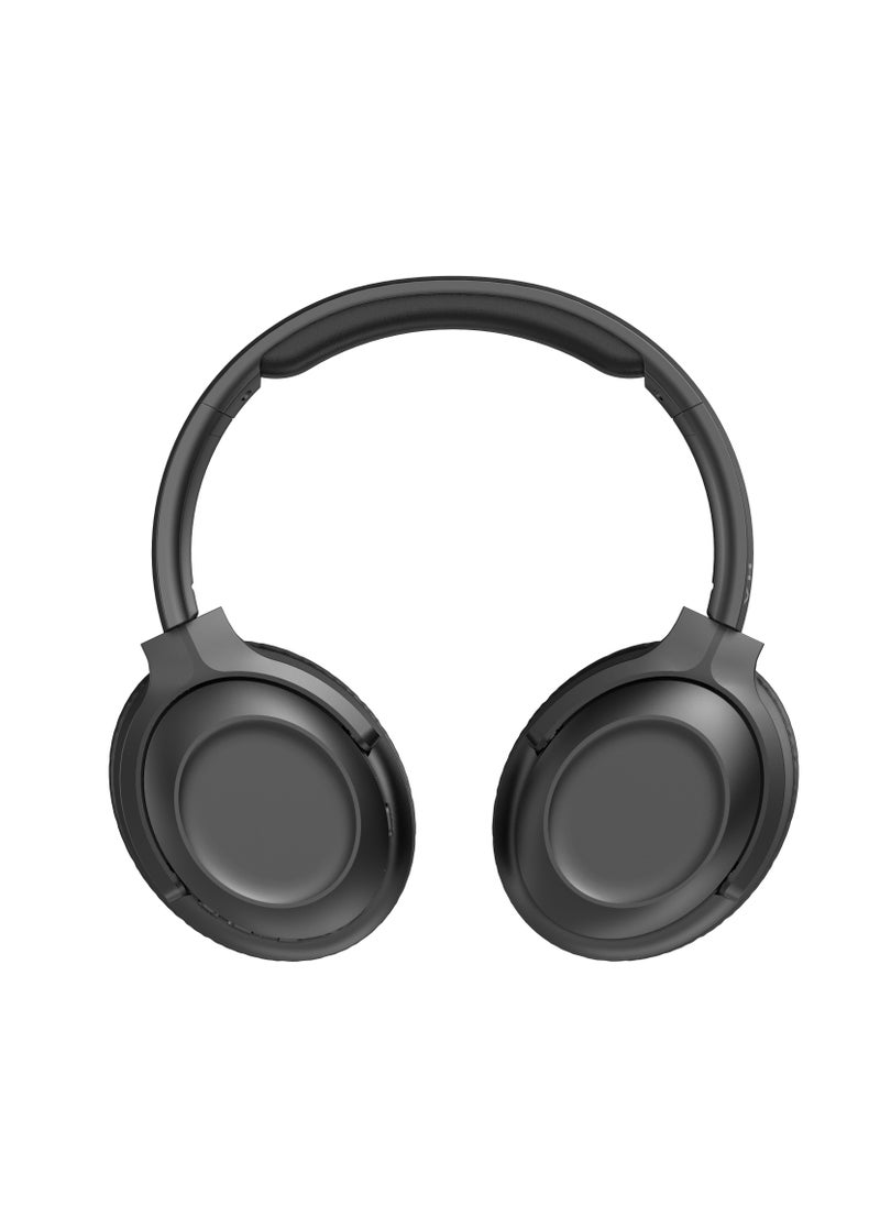 Vista - Wireless Headphones, Bluetooth 5.3 Wired/Wireless HD Sound, Built-in Microphone, 400mAh Battery for Up to 20 Hours Playtime, Comfortable Foldable Design, Dual Connection on Multiple Devices, Noise Isolation - Black - Image 1