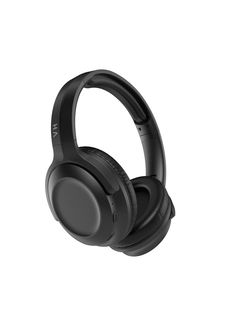 Vista - Wireless Headphones, Bluetooth 5.3 Wired/Wireless HD Sound, Built-in Microphone, 400mAh Battery for Up to 20 Hours Playtime, Comfortable Foldable Design, Dual Connection on Multiple Devices, Noise Isolation - Black - Image 1