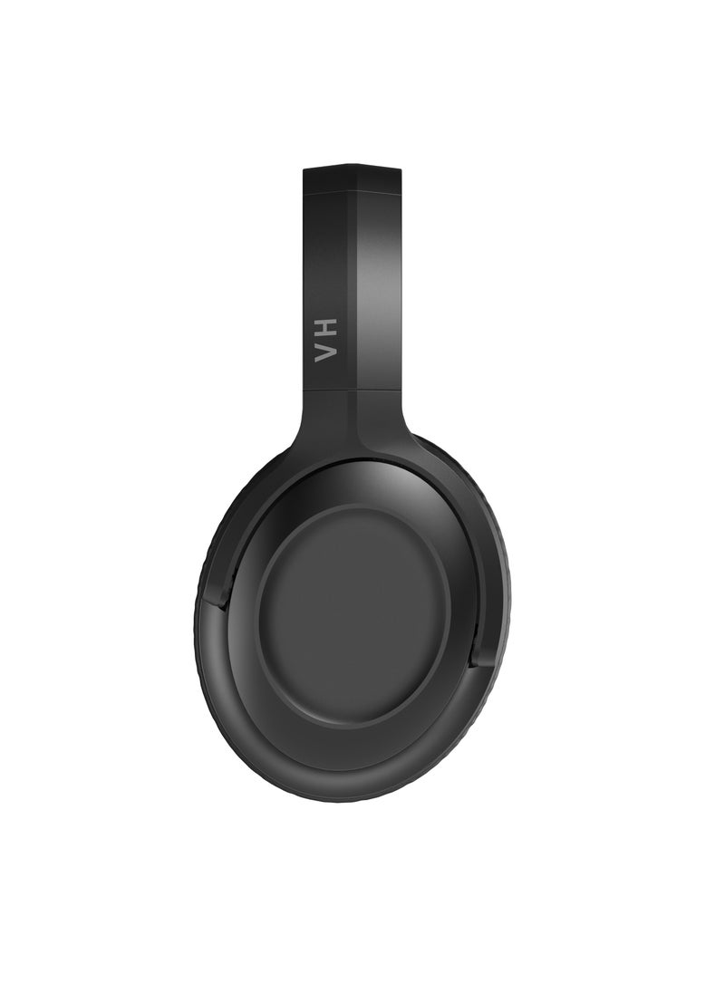 Vista - Wireless Headphones, Bluetooth 5.3 Wired/Wireless HD Sound, Built-in Microphone, 400mAh Battery for Up to 20 Hours Playtime, Comfortable Foldable Design, Dual Connection on Multiple Devices, Noise Isolation - Black - Image 1