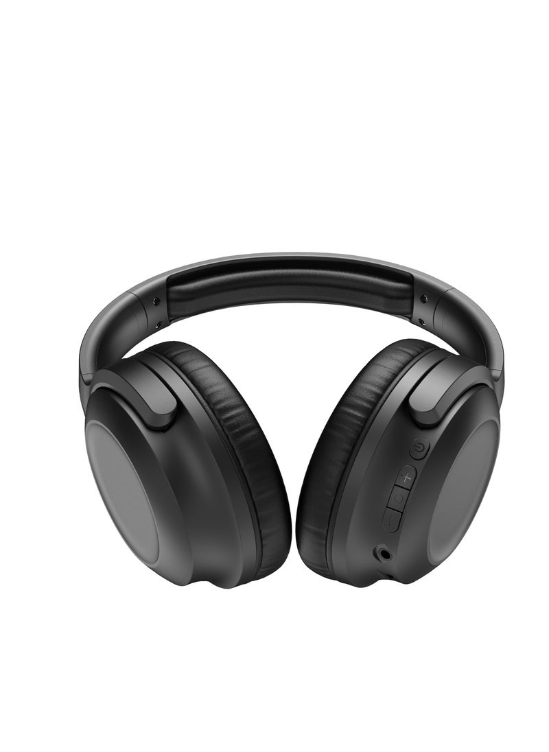 Vista - Wireless Headphones, Bluetooth 5.3 Wired/Wireless HD Sound, Built-in Microphone, 400mAh Battery for Up to 20 Hours Playtime, Comfortable Foldable Design, Dual Connection on Multiple Devices, Noise Isolation - Black - Image 1
