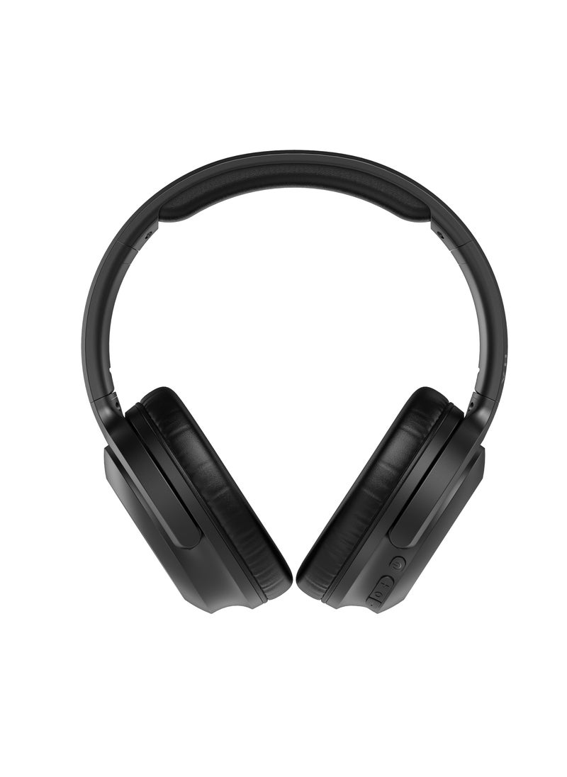 Vista - Wireless Headphones, Bluetooth 5.3 Wired/Wireless HD Sound, Built-in Microphone, 400mAh Battery for Up to 20 Hours Playtime, Comfortable Foldable Design, Dual Connection on Multiple Devices, Noise Isolation - Black - Image 1
