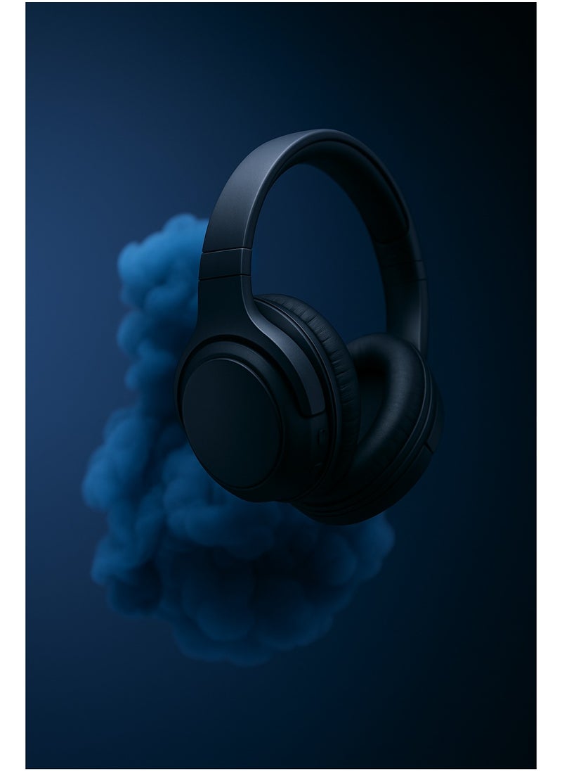 Vista - Wireless Headphones, Bluetooth 5.3 Wired/Wireless HD Sound, Built-in Microphone, 400mAh Battery for Up to 20 Hours Playtime, Comfortable Foldable Design, Dual Connection on Multiple Devices, Noise Isolation - Black - Image 1