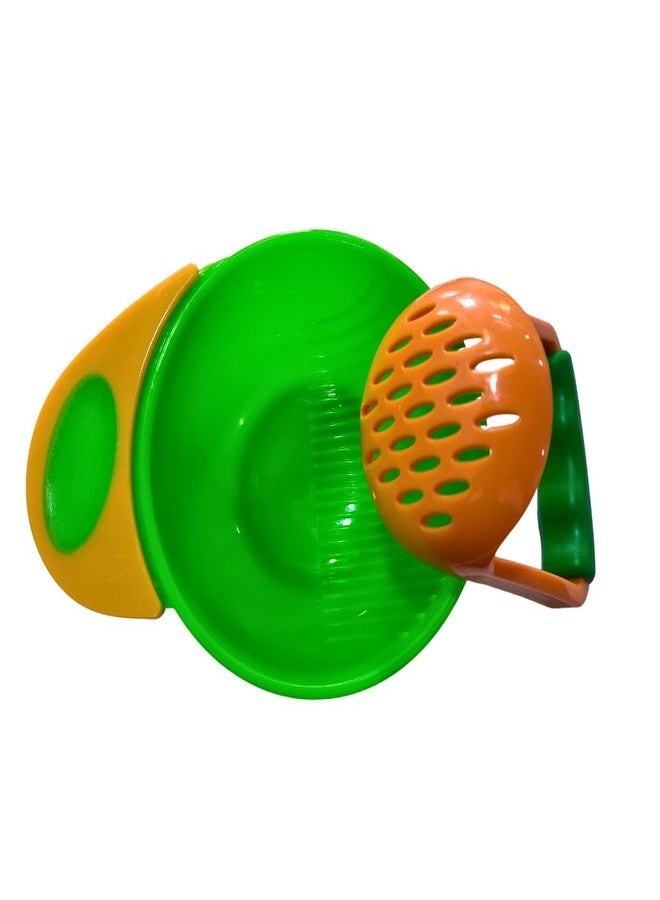 Zikku Baby Food Grinding and Feeding Bowl Set - Portable Masher & Serving Bowl for Baby Weaning (Green) - Image 1