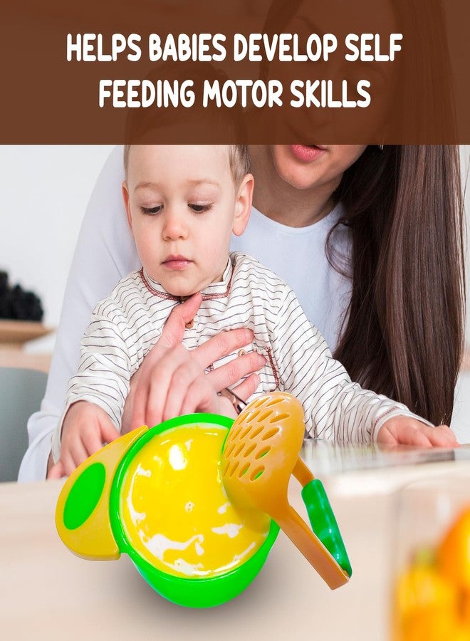 Zikku Baby Food Grinding and Feeding Bowl Set - Portable Masher & Serving Bowl for Baby Weaning (Green) - Image 5