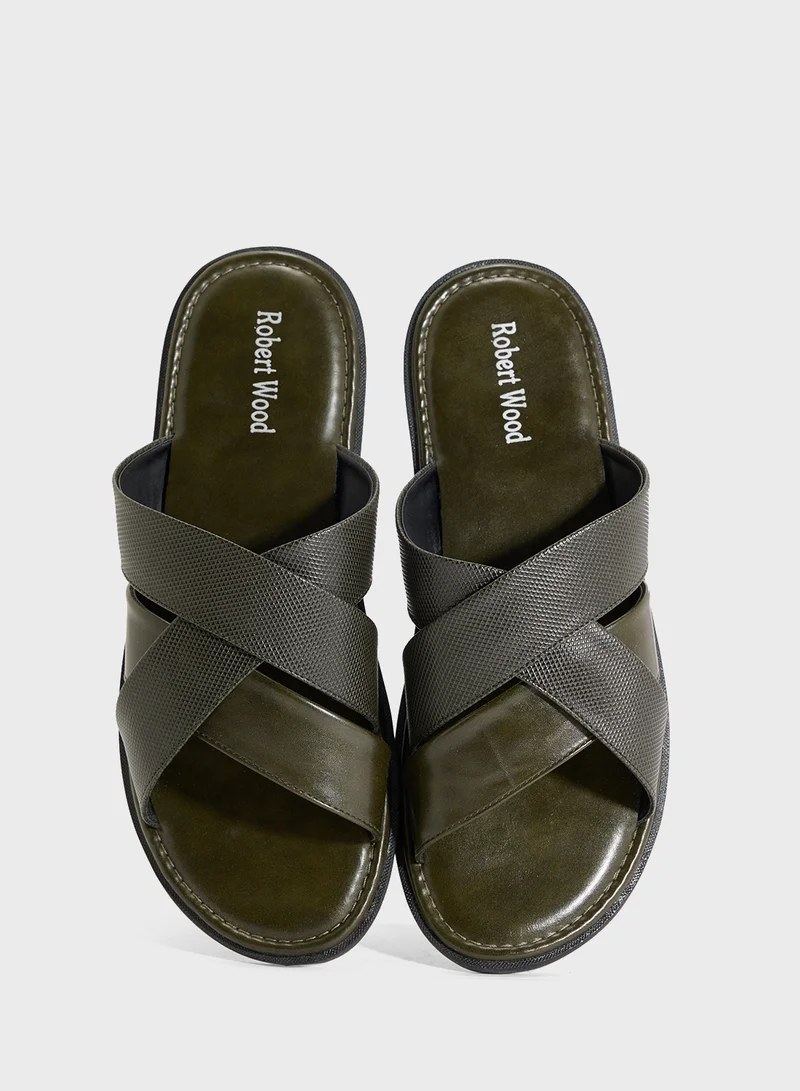 Robert Wood Cross Strap Sandals