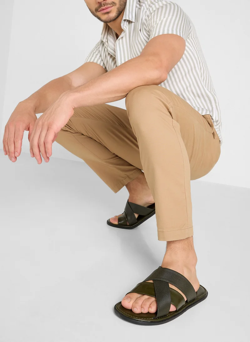 Robert Wood Cross Strap Sandals