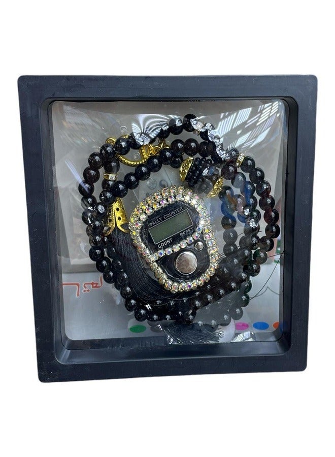 1 Piece Prayer Finger Ring Counter with Rhinestones and Muslim Prayer Beads and Tasbeeh - Image 1