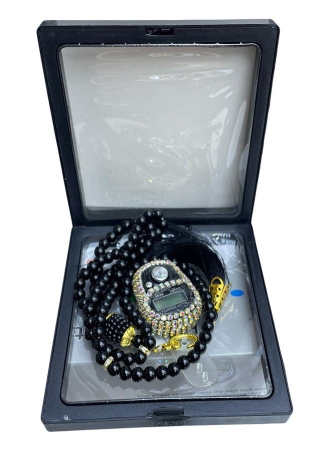 1 Piece Prayer Finger Ring Counter with Rhinestones and Muslim Prayer Beads and Tasbeeh - Image 2