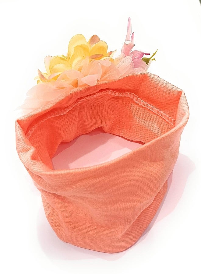 FAIRYTALE Flower Baby Headband Princess Elastic Floral Kids Baby Girl Headbands Children Hair Band Hair Accessories Kids Headwear. (Peach) - Image 3