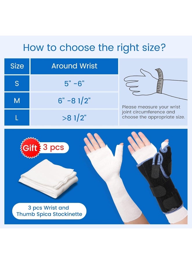 Velpeau - Wrist Brace With Thumb Spica Splint For De Quervain'S Tenosynovitis, Carpal Tunnel Pain, Stabilizer For Tendonitis, Arthritis, Sprains & Fracture Forearm Support Cast (Regular, Right Hand-S) - Image 1