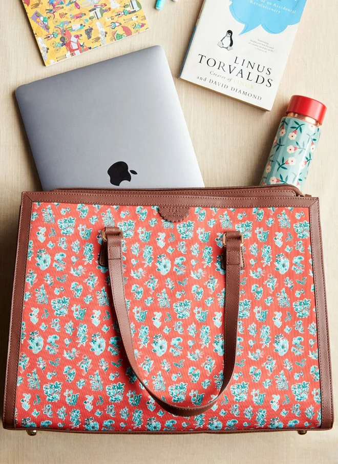 Teal By Chumbak Wildflower Office Tote