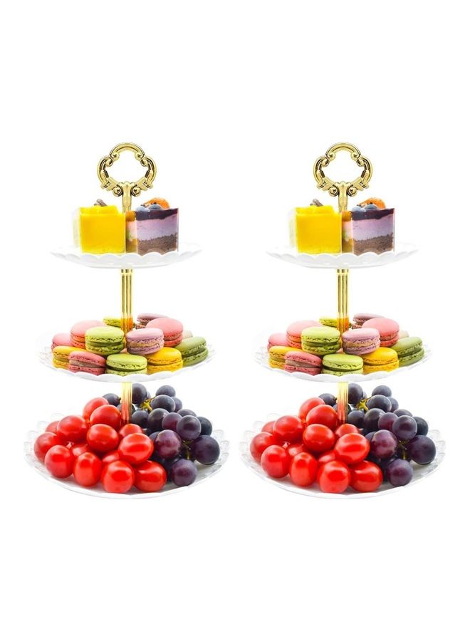 1 Piece 3 Tier Cake Display Stand And Fruit Plate White - Image 1