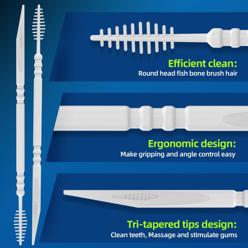 RAZOKO Interdental Toothpicks,Total 600 Count (5 Packs) Disposable Oral Pick,Food-Grade Plastic Interdental Cleaner with Portable Case for Travel & Home - Image 3