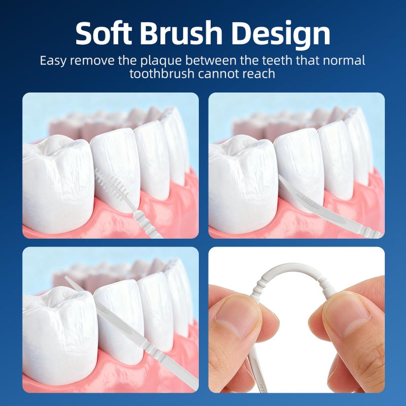 RAZOKO Interdental Toothpicks,Total 600 Count (5 Packs) Disposable Oral Pick,Food-Grade Plastic Interdental Cleaner with Portable Case for Travel & Home - Image 4