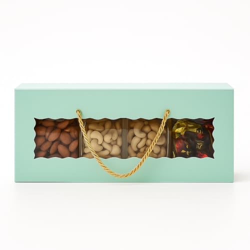 mudrit Hamper Gift Boxes with Twine Handle, Premium Packaging for Diwali, Party Favors, Weddings, Birthday, Festive Gifting, Size - 13.5 x 6 x 3.25 inches (Sea Green, Pack of 10) - Image 4