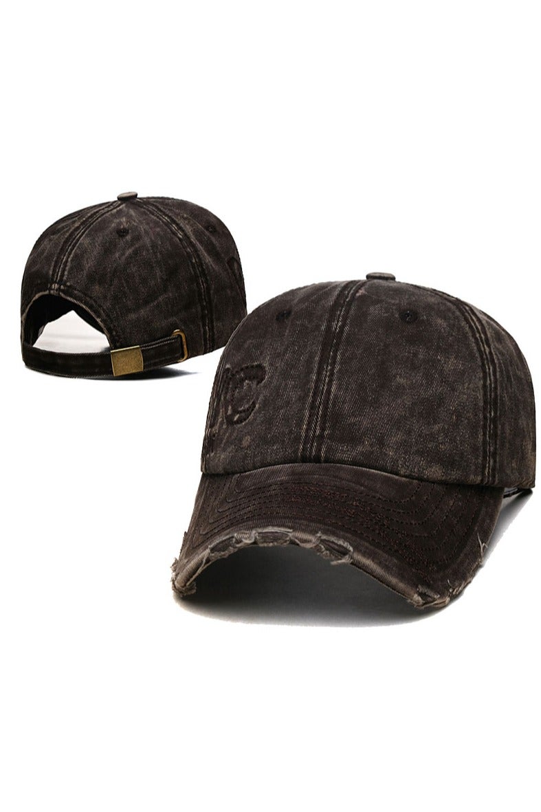 NYC Vintage Dark Brown Distressed Baseball Cap