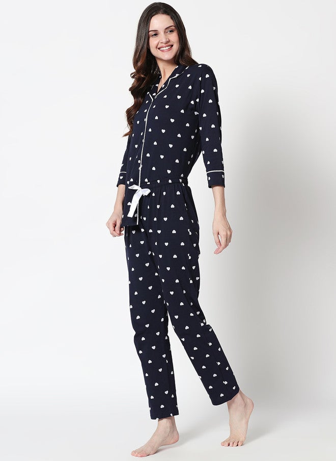 Zeyo Conversational Printed Pure Cotton Night Suit - Image 4