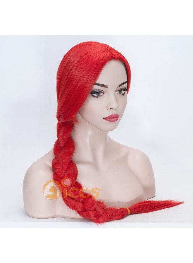 Aicos Icos Long Red Braid Costume Wig For Cowgirl 31 Inches Cosplay Wig For Women Halloween Party - Image 5