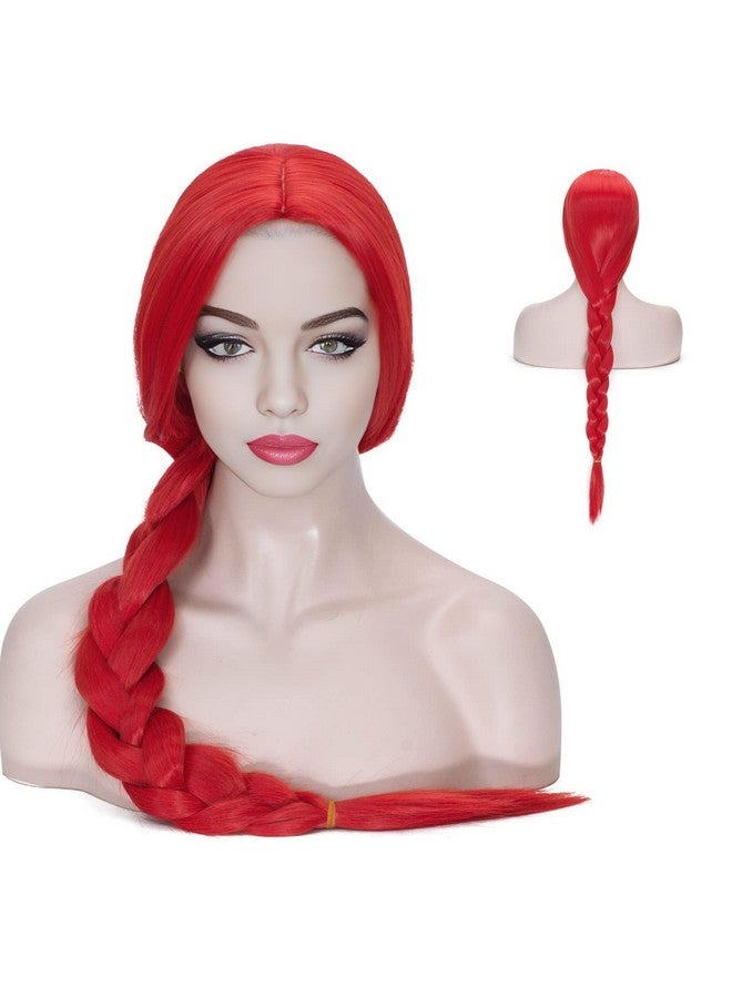 Aicos Icos Long Red Braid Costume Wig For Cowgirl 31 Inches Cosplay Wig For Women Halloween Party - Image 2