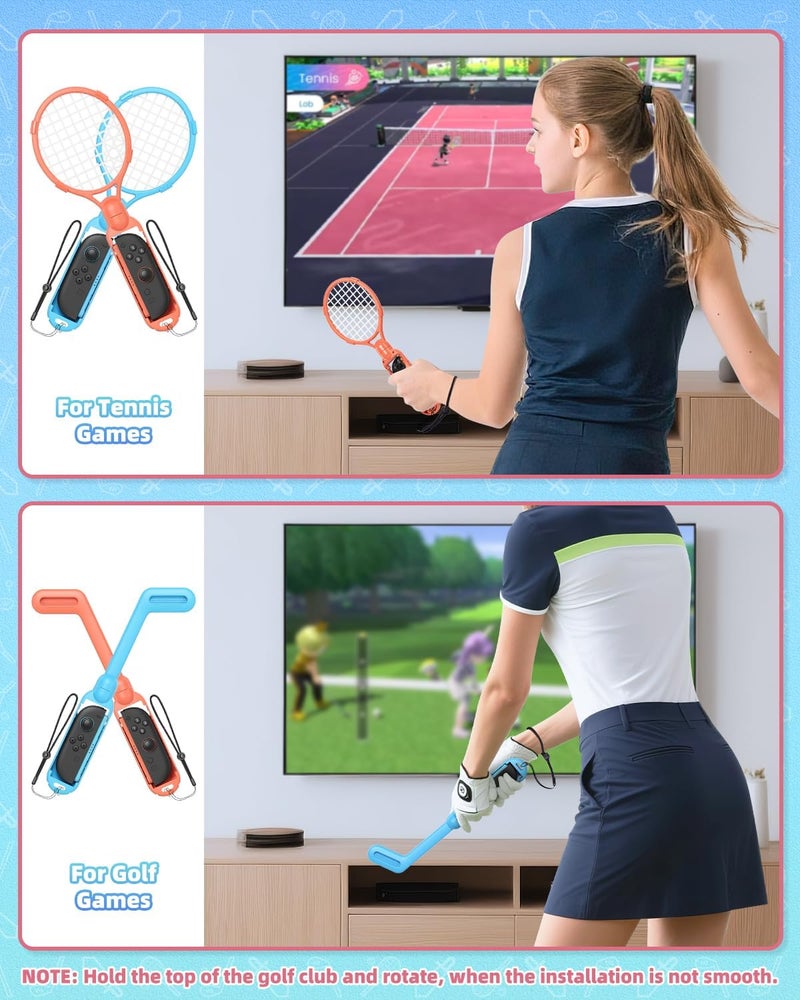 KOVA [For Switch 2/1/OLED] Sports Accessories Bundle for Nintendo Switch 2 (2025)/Switch 1 with Organizer Station,Family Party Sports Kit,Golf/Tennis/Dance/Sword/Soccer for Joycon &All-in-One Storage Stand - Image 5