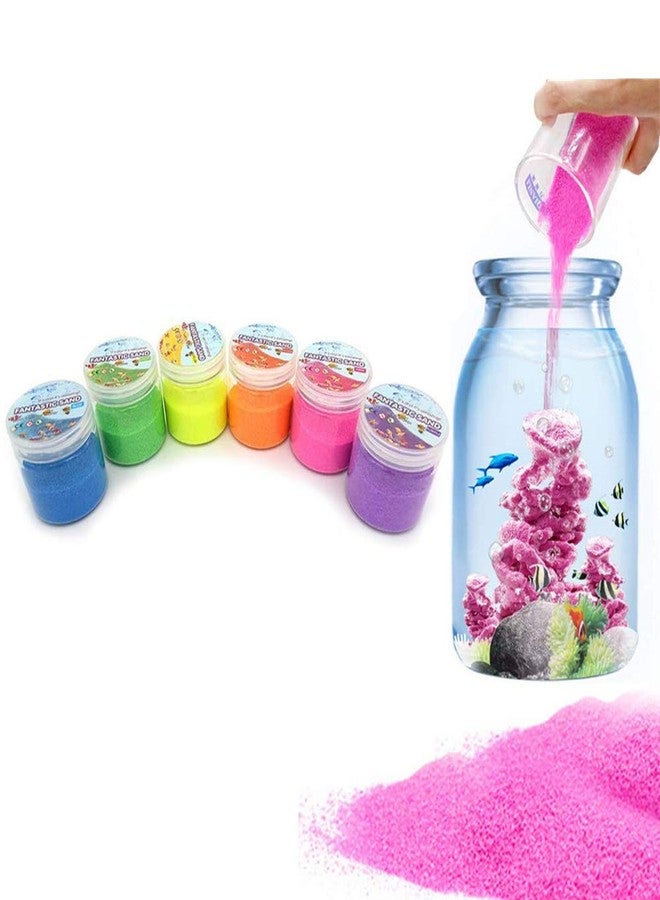 JULAN 6 Pack Magic Sand - Space & Colored Sand Toys for Kids & Adults - 6 Colors - Image 1