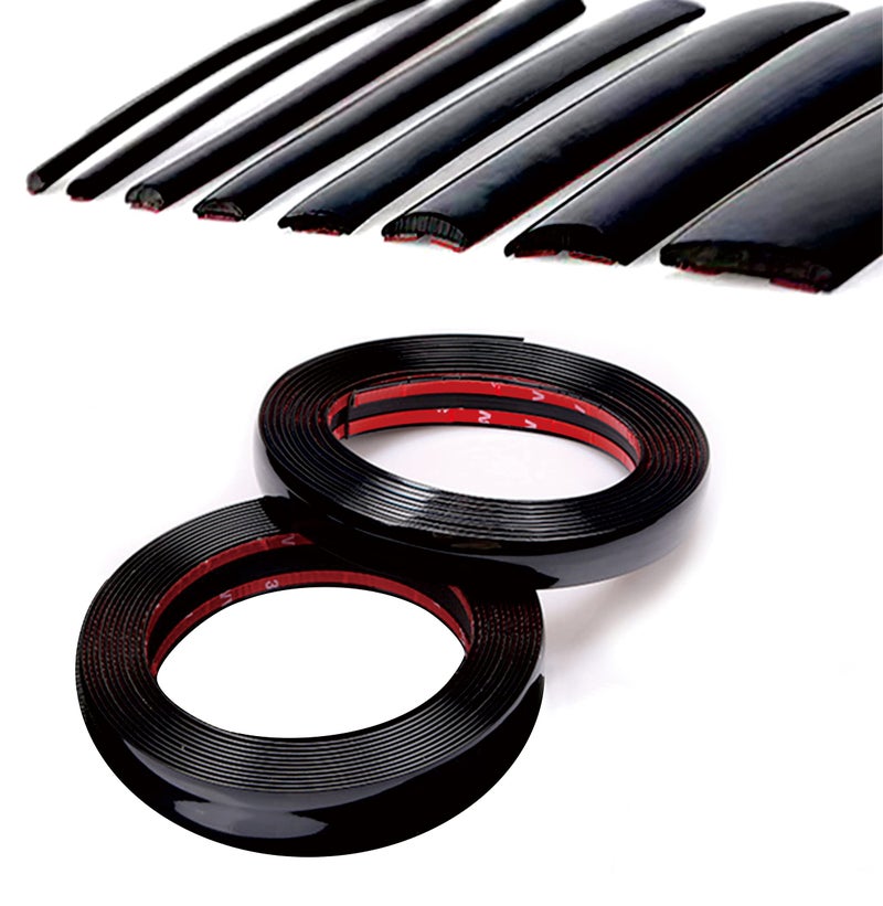 NANSH 16Ft Glossy Black Automotive Car Exterior and Interior Molding Trim Universal Bumper Window Door Body Side Decorative Strip Scratch-Proof (1 inch (25mm)) - Image 1