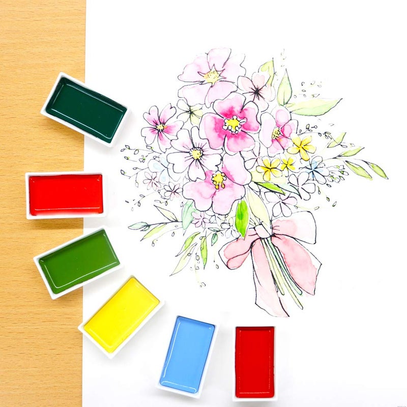 Kuretake GANSAI TAMBI Watercolor Paint Set, 48 Colors, Professional-quality for artists and crafters, for kids, adult, Made in Japan - Image 5