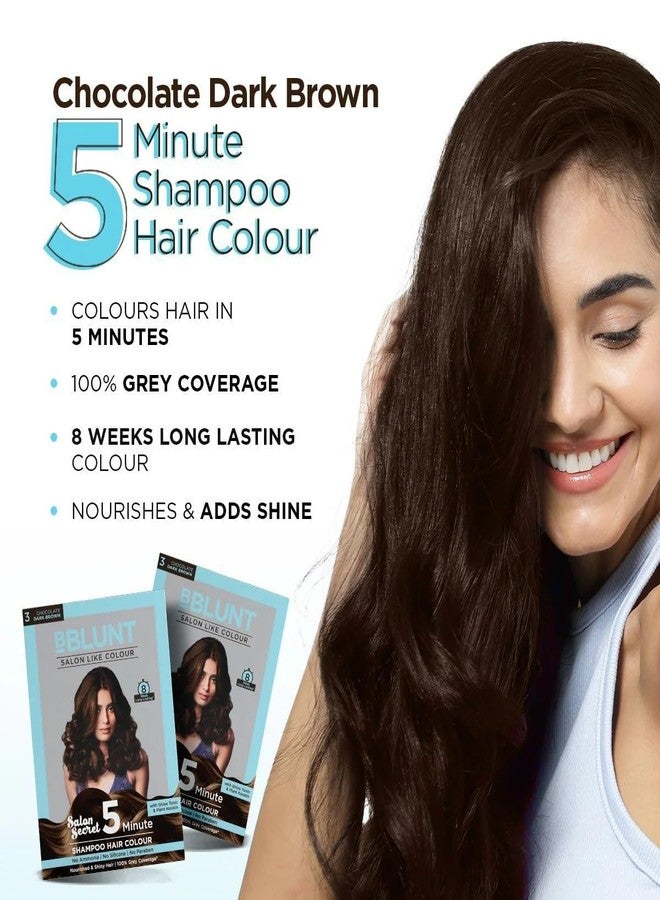 Bblunt 5 Min Shampoo Hair Colour - Choco Dark Brown | (Pack of 2) | Colours Within 5 Minutes | 20ml X 10 - Image 3