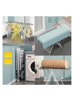 XICEN Rolling Clothes drying rack, stainless steel ,multi-function foldable drying rack  - Image 3